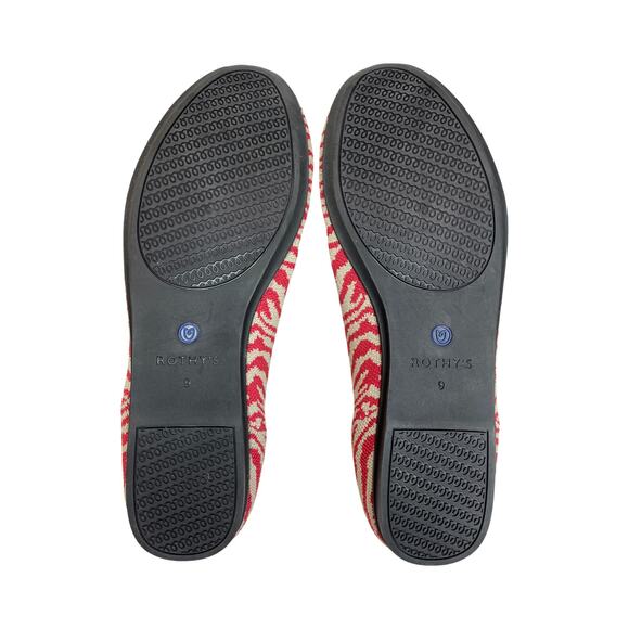 Rothy’s The Loafer Women’s 9 Red Zebra Knit Flats Animal Print Limited Edition - Picture 7 of 8